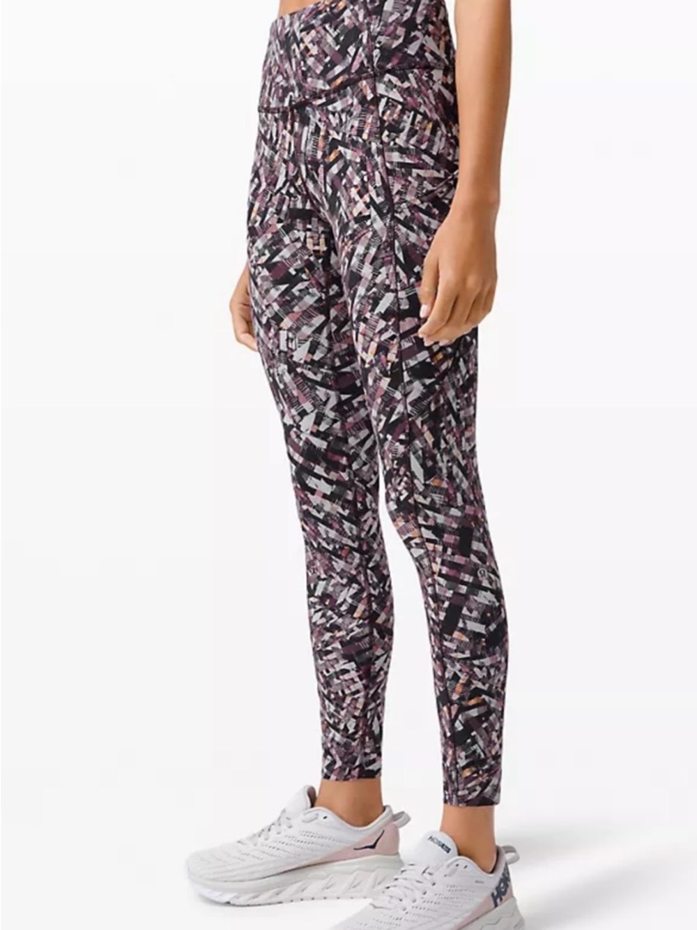 lululemon athletica Black & Pink Abstract Print Leggings